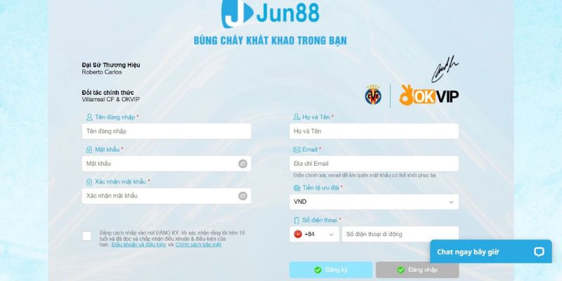 Bạn có thể đăng ký tài khoản cá cược Jun88 với thủ tục vô cùng nhanh chóng 