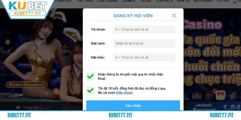 Lưu ý cần phải đọc kỹ toàn bộ quy định tạo tài khoản